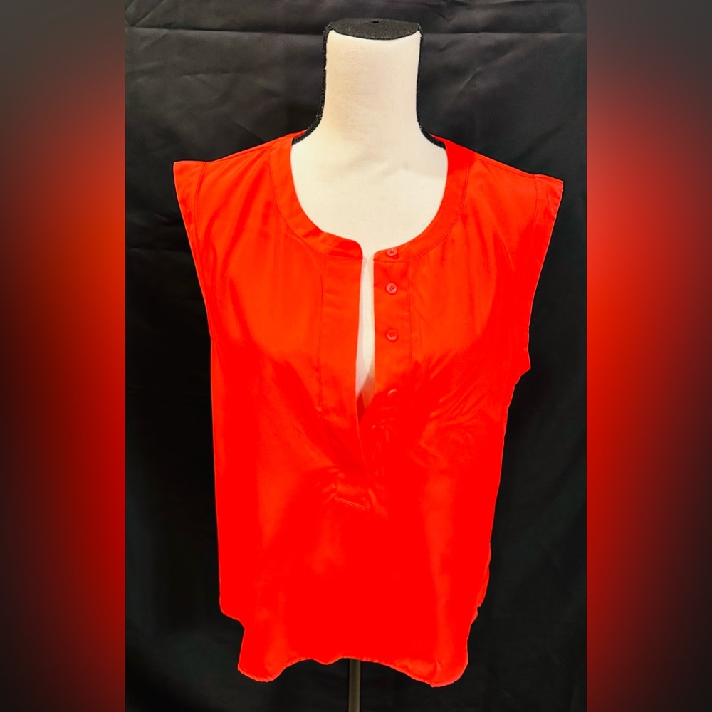 J. Crew Petite, New without Tags, Vibrant Tomato Red Sleeveless Top, Size 12P